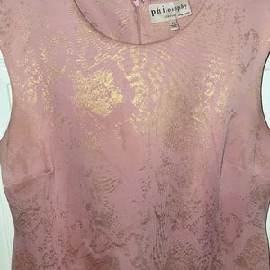 Pretty in pink dress with gold flakes